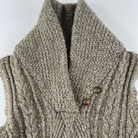 LRL Lauren Jeans Co Wool Blend Cable-Knit Grey Brown Sleeveless Women Dress Sz L - Picture 12 of 15